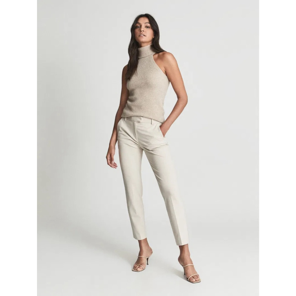 Women's REISS Joanne Slim Beige Trousers Size 2